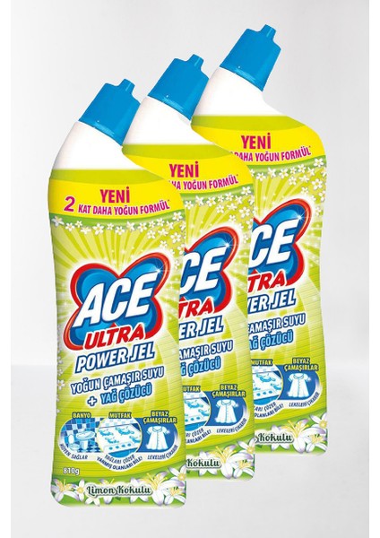 Ultra Yoğun Kıvamlı Çamaşır Suyu Limon Tazeliği 750 ml * 3lü Set