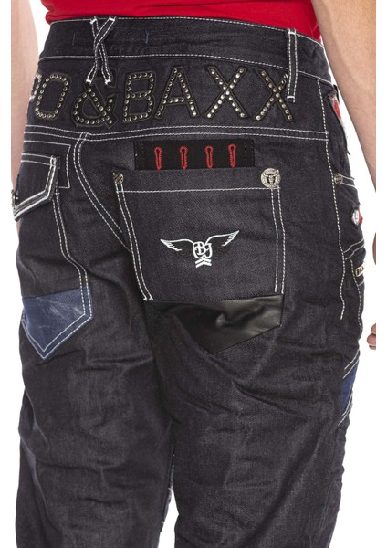 CD639 Raw Blue Düşük Bel Bol Kesim Rapper Jeans