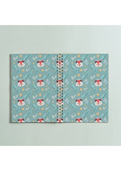 A5 Tilki Tasarım Spiralli 96 Yaprak Çizgisiz Defter PYTKDT0217
