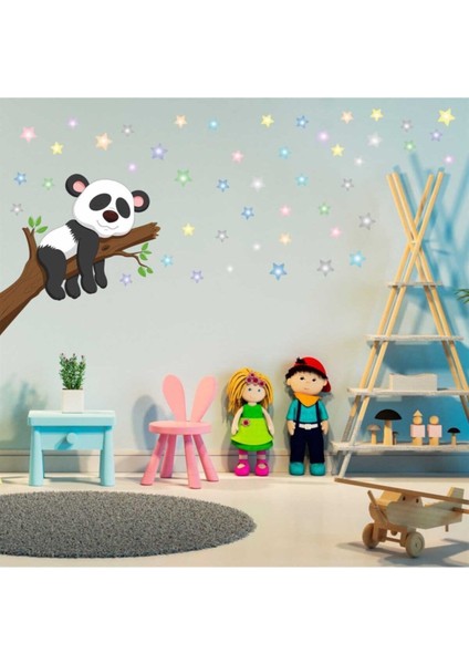 Kt Decoration Uykucu Panda Xl Çocuk Odası Duvar Sticker