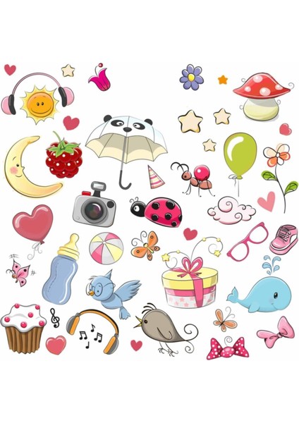 Kt Decoration Doğum Günü Partisi Baby Shower Mega Set Çocuk Odası Duvar Çıkartmaları