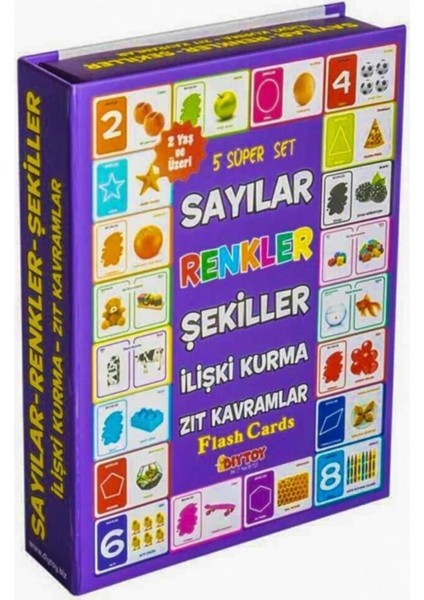 Diy-Toy Myd Oyuncak Dıy Toy Sayılar Renkler Şekiller Ilişki Kurma Flash Cards