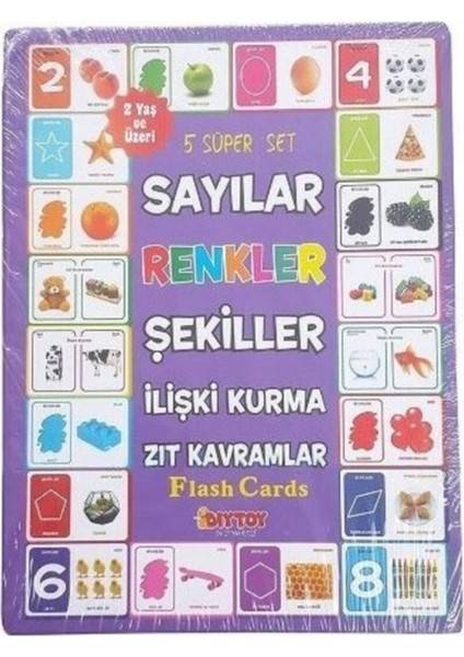 Diy-Toy Myd Oyuncak Dıy Toy Sayılar Renkler Şekiller Ilişki Kurma Flash Cards