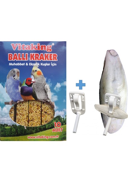 Muhabbet Kuş Yemi + 10LU Kraker + Mürekkep Balığı Kalamar Kemiği 30G