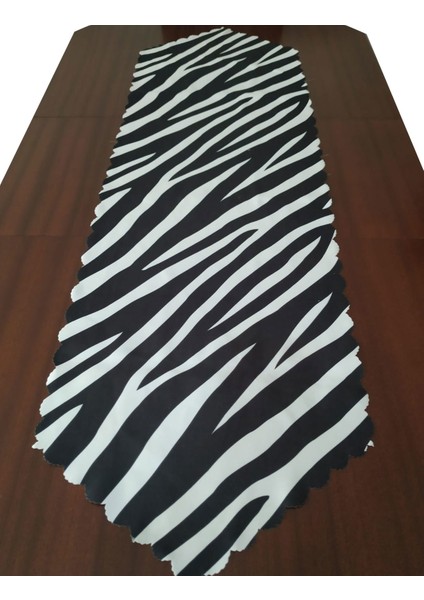 Zebra Desenli Dekoratif Runner