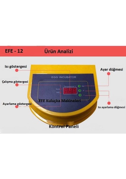 Efe Kuluçka Makineleri 48 Bıldırcın Yumurtası Kuluçka Makinesi