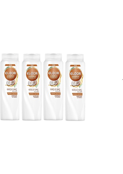 Şampuan 550 ml Hindistan Cevizi Güçlü Saç Uçları 4'lü