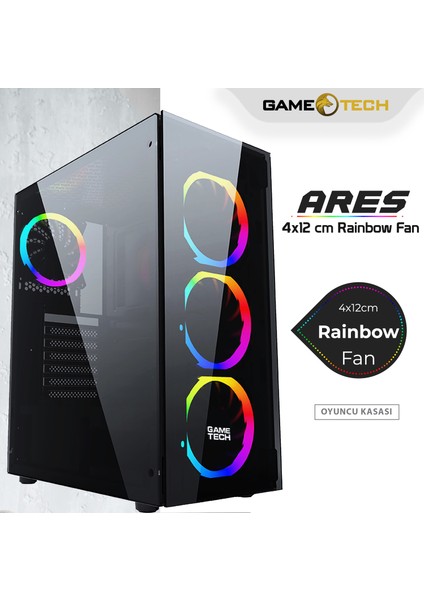 Ares Rainbow 4X120MM Fan Bilgisayar Kasası fiyatları