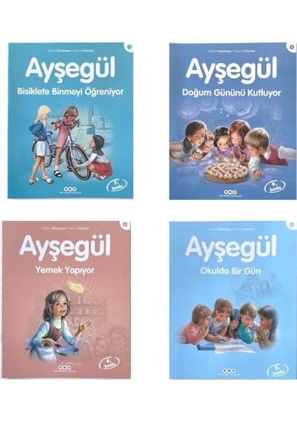 Ayşegül Doğum Gününü Kutluyor - Okulda Bir Gün - Yemek Yapıyor - Bisiklete Binmeyi Öğreniyor - 4 Kitap Set