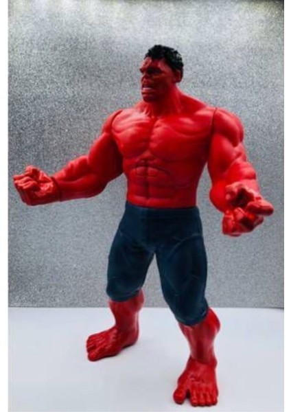 Büyük Boy 30 cm Işıklı Sesli Marvel Titan Hero Red Hulk Figür