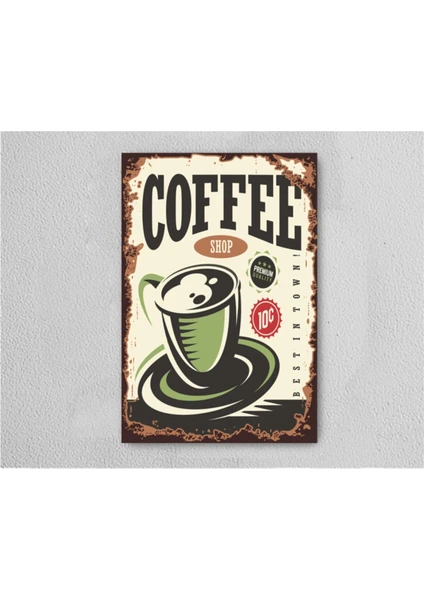 Coffe 2 Retro Vintage Ahşap Poster Tablo