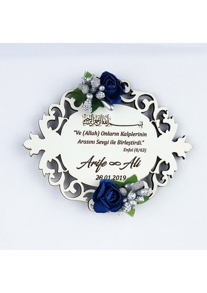 Nikah Şekeri Ahşap Lazer Magnet 50 Adet