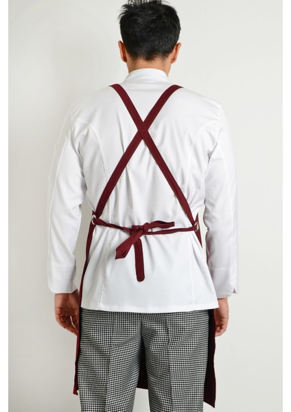 Chef Önlük Askılı Bordo