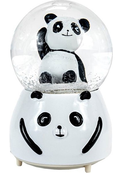 Panda Büyük Boy Püskürtmeli Işıklı Müzikli Kar Küresi