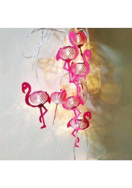 Hdmarketim Pembe Flamingo 10'lu Dekoratif LED Lamba (2 Metre)