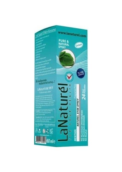 Doğal Ayak Kokusu Için Sprey 60 ml Menthol