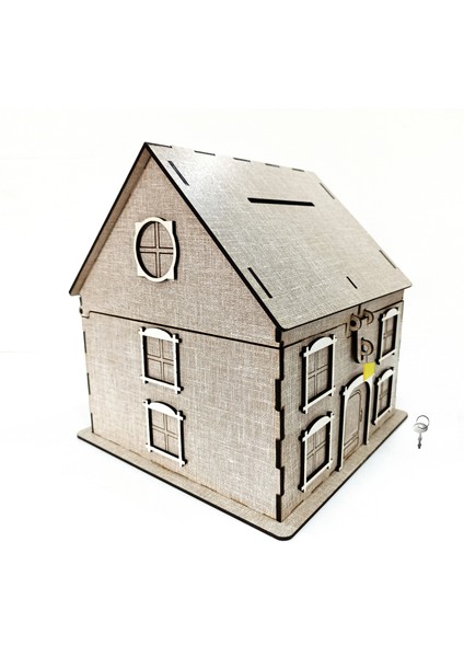 Kişiye Özel Vizon Ahşap Kumbara ve Tip Box Kutusu 21X21CM