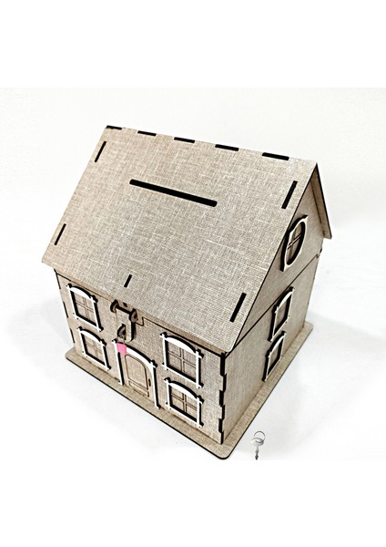 Kişiye Özel Vizon Ahşap Kumbara ve Tip Box Kutusu 21X21CM
