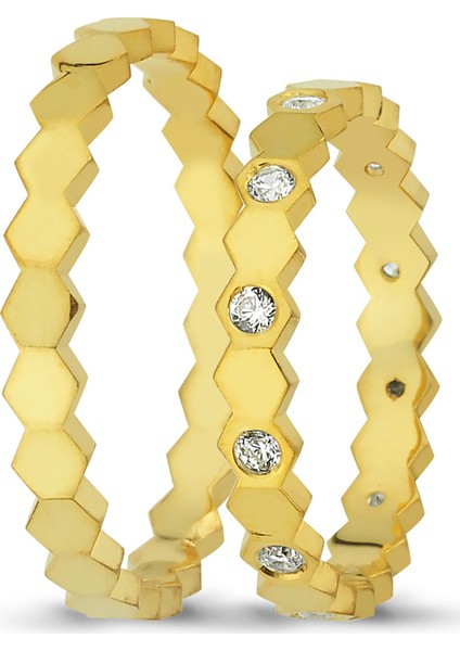 Sarı Altın Çift Alyans 3 mm