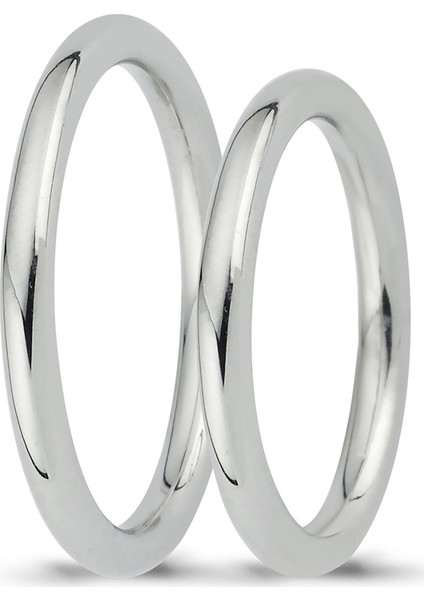 Beyaz Altın Çift Alyans 2,40 mm