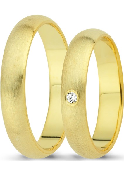 Sarı Altın Çift Alyans 4 mm