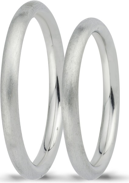 Beyaz Altın Çift Alyans 2.40 mm