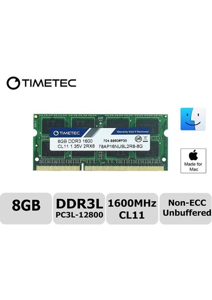 78AP16NUSL2R8-8G 8GB DDR3L 1600 MHz CL11 NoN-ECC SODIMM Mac RAM