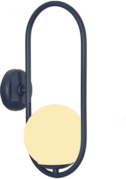 Zenga Antrasit Metal Gövde Beyaz Camlı Tasarım Lüx Aplik fırsatları