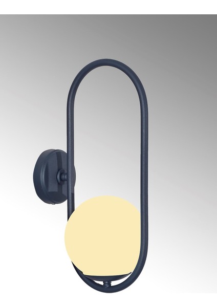 Zenga Antrasit Metal Gövde Beyaz Camlı Tasarım Lüx Aplik indirimleri