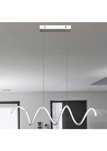 Modern LED Burgu Dekoratif Avize, Beyaz 3000K