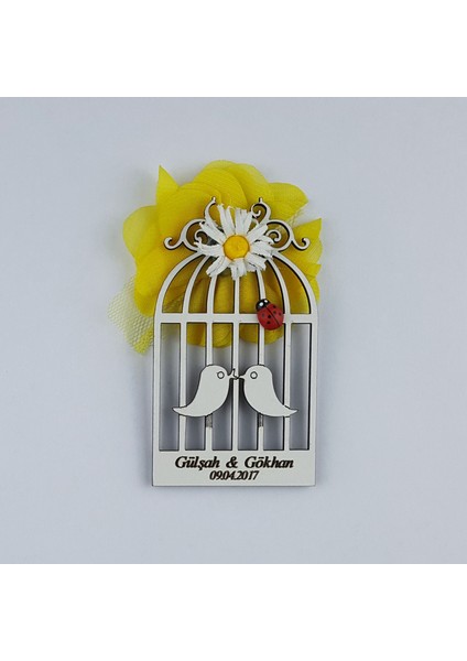Nikah Şekeri Ahşap Lazer Magnet 50 Adet SLK-126