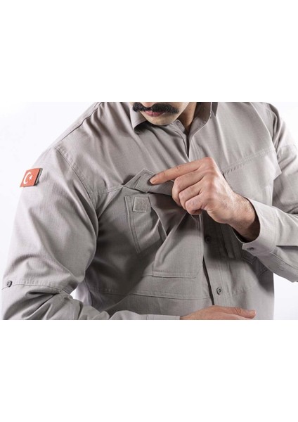TACTEC01 Tactical Özel Tasarım Gömlek Yüksek Mukavemetli Polyester Ribs Kumaş