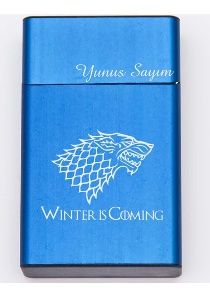 Ada Lazer Kişiye Özel Winter Is Coming Logolu Metal Sigara Kutusu