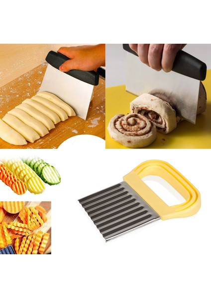 Hamur Kesme Spatulası ve Şekilli Patates Cips Kesici Chopper