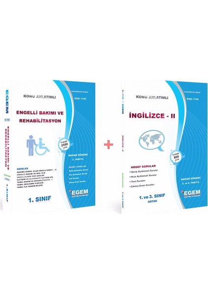 Engelli Bakımı ve Rehabilitasyon 1. Sınıf 2. Yarıyıl Tüm Dersler Bahar