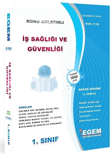 Egem Eğitim Yayınları İş Sağlığı ve Güvenliği 1. Sınıf 2. Yarıyıl Bahar