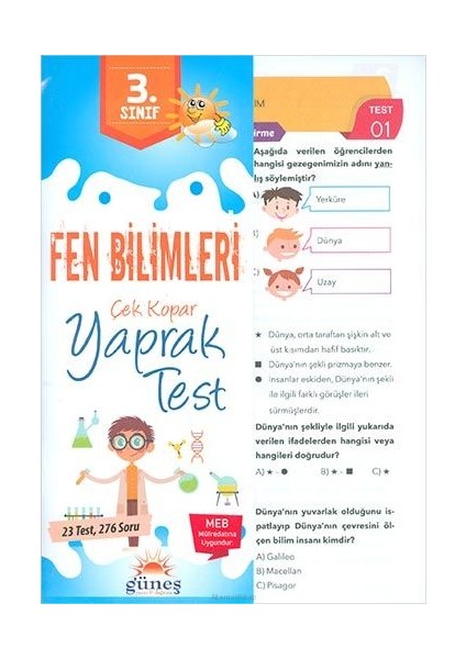 3. Sınıf Fen Bilimleri Çek Kopar Yaprak Test-Yeni