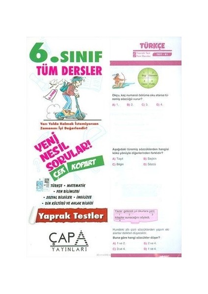 Çapa Yayınları Yaprak Test 6. Sınıf Tüm Dersler