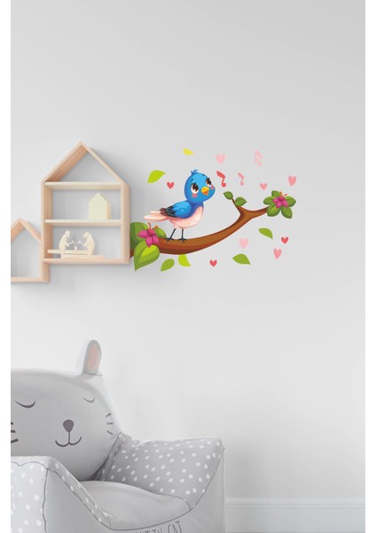 Dalda Şarkı Söyleyen Sevimli Kuş Çocuk Bebek Odası Sticker fiyatları