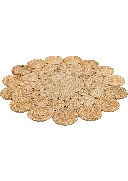 SOLO JÜT CA 111 NATURAL YUVARLAK 120*120 CM Jüt Halı El Dokuma Iplik Örgü Hasır Halı Vintage Jüt Kilim fiyatları