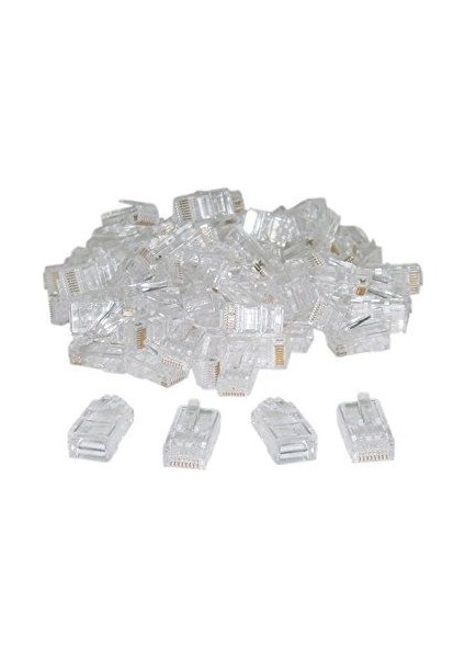 Rj 45 Cat6 Jak Konnektör 8P8C 100 Lü Cat 6 RJ45