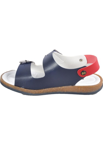006 Lacivert-Beyaz-Kırmızı Çocuk Sandalet modelleri