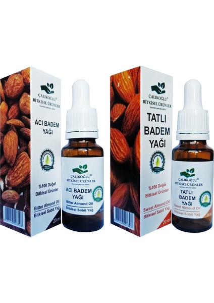 Acı Badem Yağı ve Tatlı Badem Yağı 2 x 20 ml