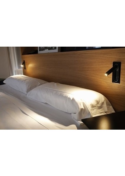 Modern Dekoratif 3W LED Yatak Başı Okuma Lambası 3000K Siyah (1ADET)