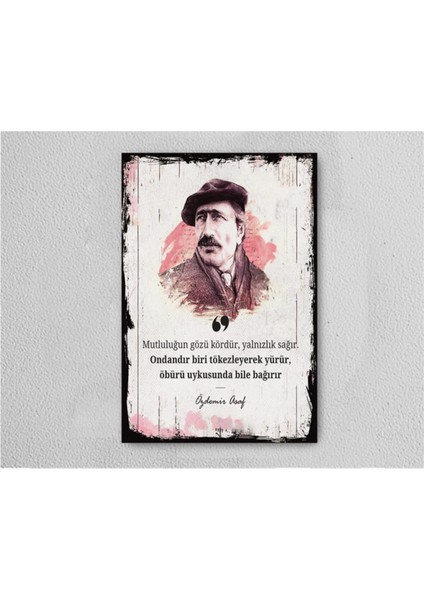 Özdemir Asaf Retro Vintage Ahşap Poster Tablo