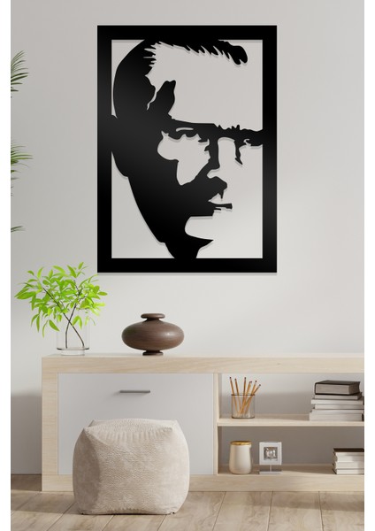 Çerçeveli Atatürk Figürlü Dekoratif Ahşap Tablo