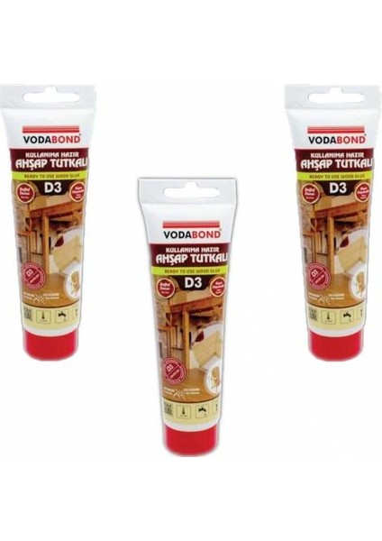 3 Adet D3 Şeffaf Mobilya Iskelet Ağaç Ahşap Tutkalı 150G