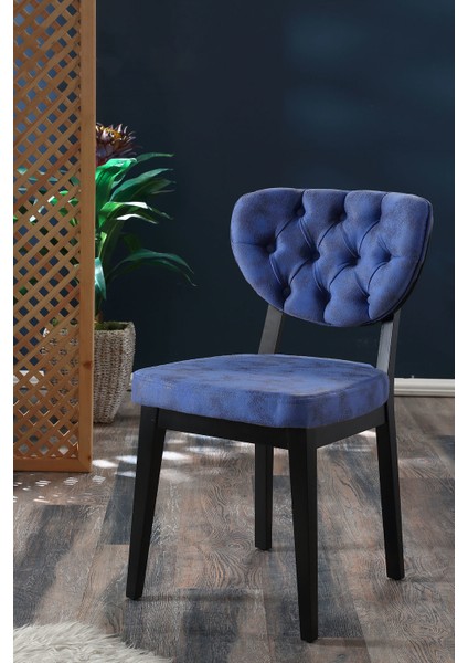 My Massa Boston Sandalye - Ahşap Siyah Ayaklı