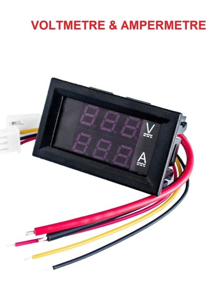 Temiz Pazar Dijital Dual Voltmetre Ampermetre Volt Akım Ölçer Dc 0-100V 10A