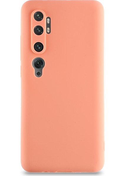 Xiaomi Mi Note 10 Kılıf Kamera Korumalı Premier Silikon Kapak - Pudra